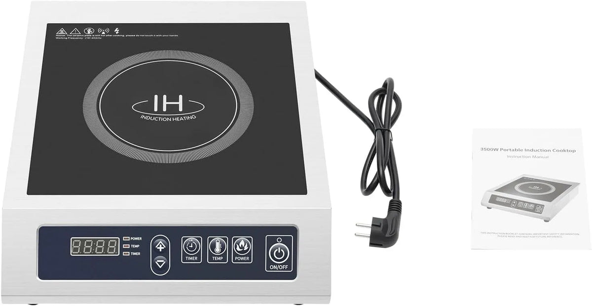 Plaque à induction, 3500 W, 220 V, table de cuisson à induction, portable, restaurant, camping, 2 zones de température, camping-cars, pour cuisines