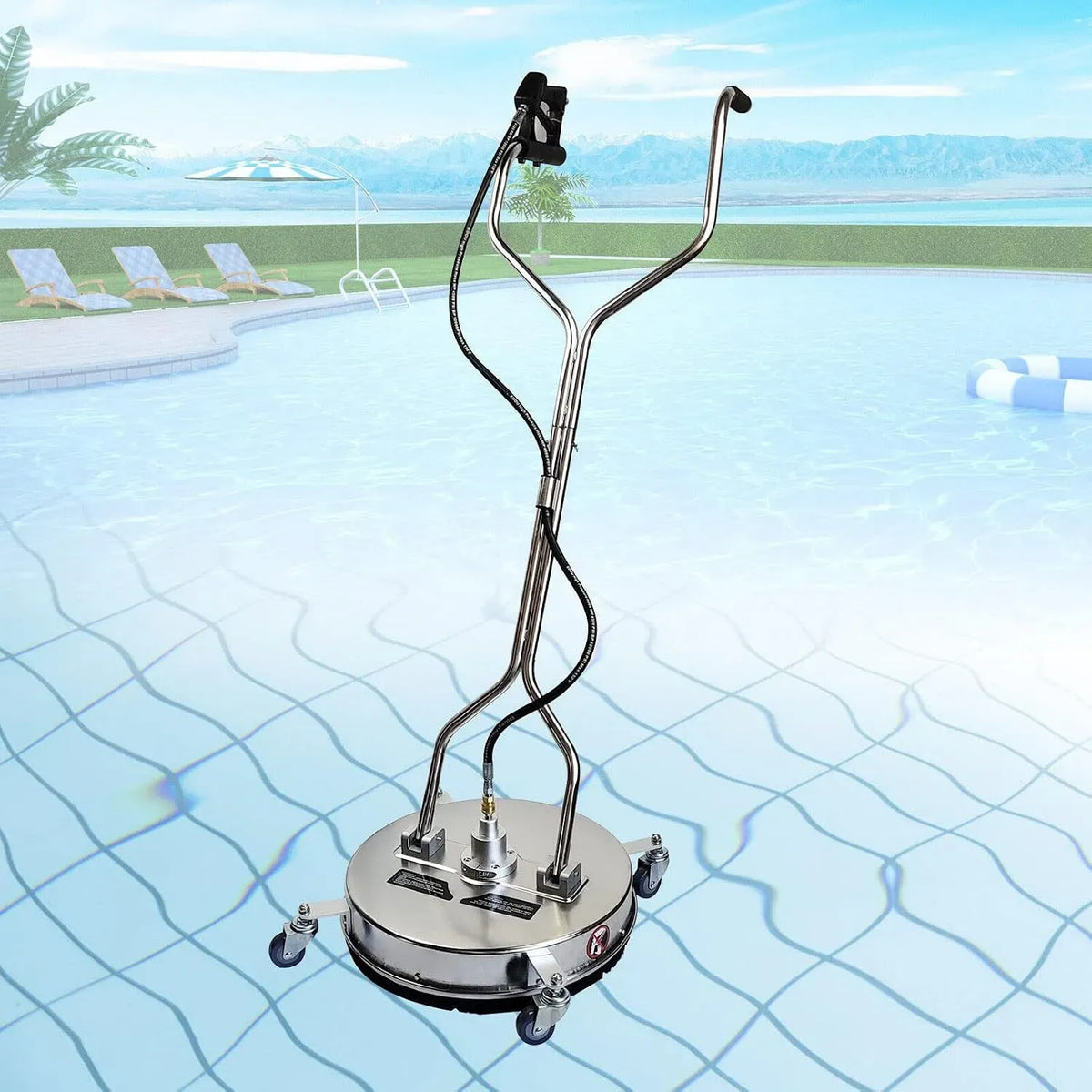 appareil électrique de nettoyage des sols, Nettoyeur, 20 pouces, 4500 psi, professionnel, acier inoxydable, pour terrasse brique carrelage béton