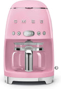 Smeg DCF02PKEU Machine à Caf, Filtre, machine à café électrique, 1050 W, 12 Tasses, maintien au chaud, 2 Niveaux, verre
