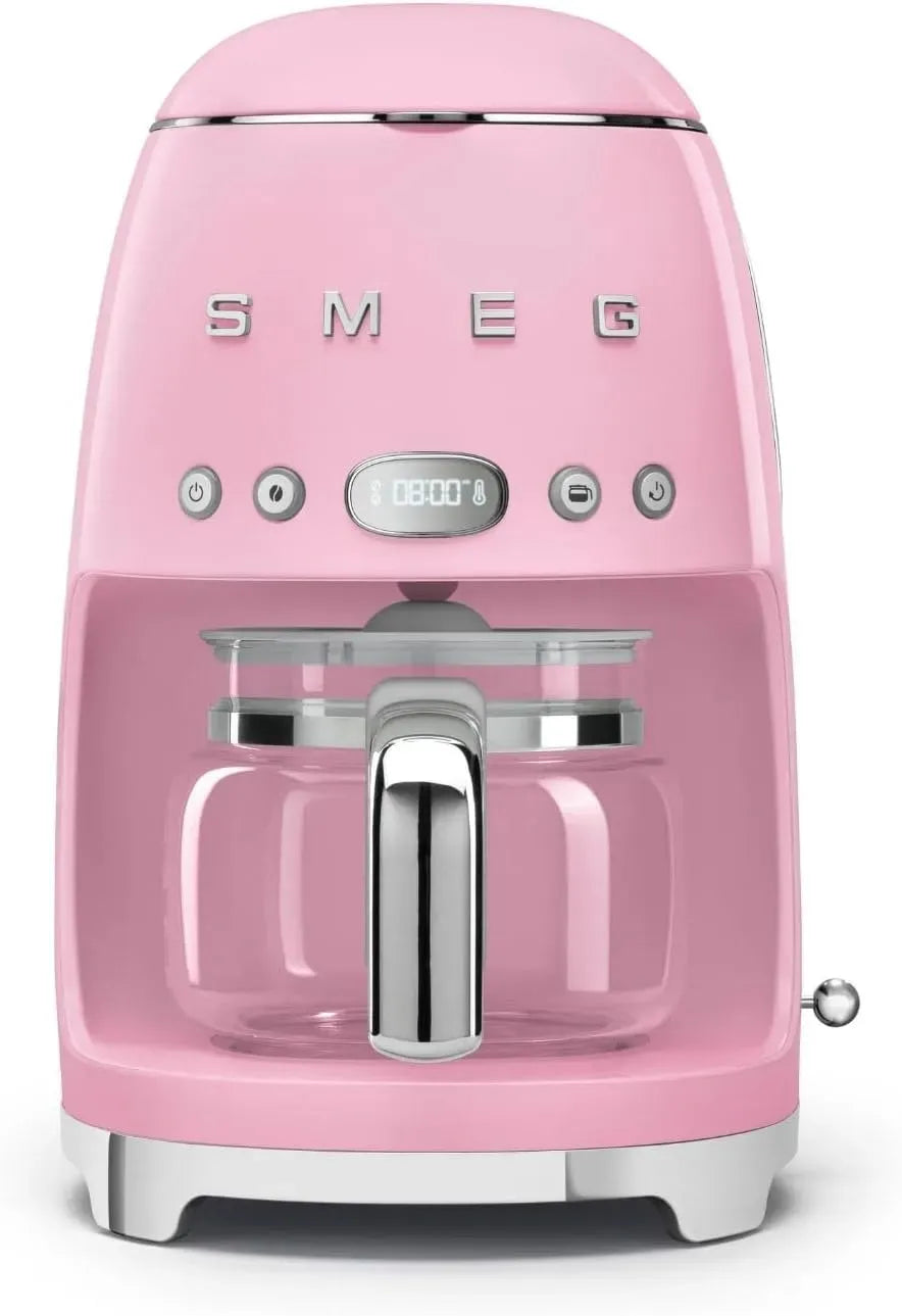 Smeg DCF02PKEU Machine à Caf, Filtre, machine à café électrique, 1050 W, 12 Tasses, maintien au chaud, 2 Niveaux, verre