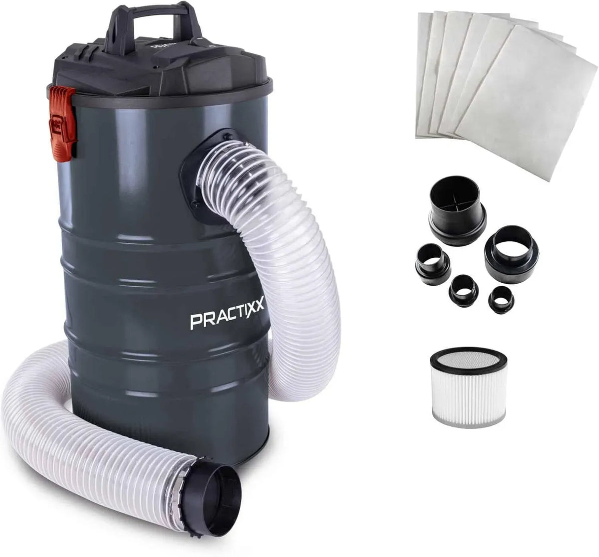 Accessoire pour appareil, 65 L, 1200 W, 215 m³/h, Practixx PX-AS-100, grand réservoir, Tuyau de 2 m de diamètre : 100mm