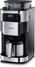 Severin KA 4814 Cafetière électrique, 000 W, minuteur, acier inoxydable, noir, Machine à café programmable avec minuteur, Noir/Inox
