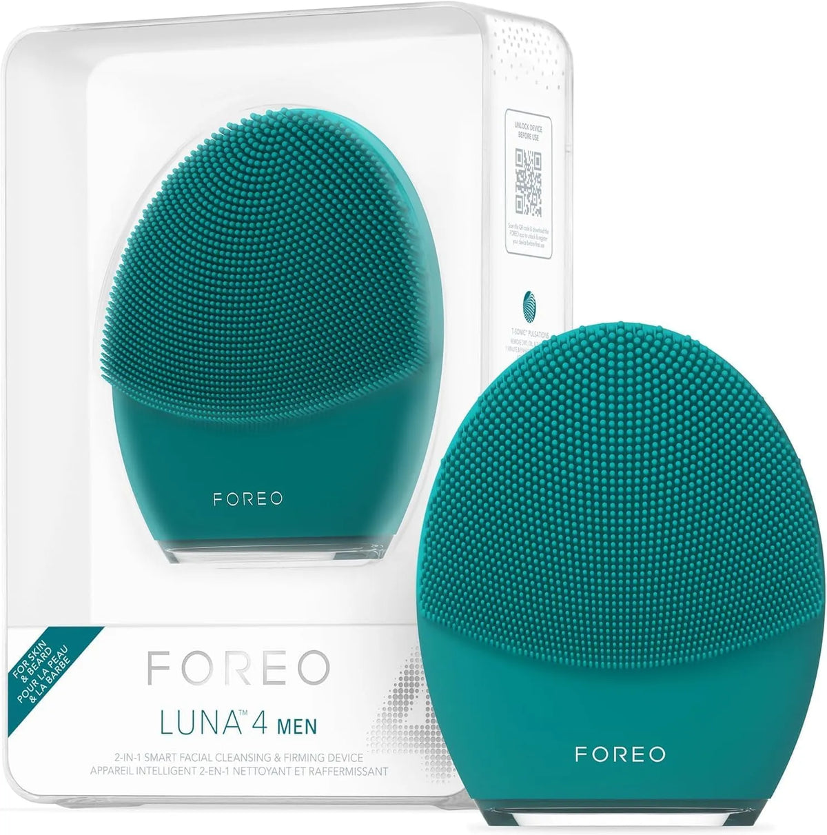 LUNA 4 Brosse, IP65, USB, FOREO LUNA, barbe, 4 MEN Brosse nettoyante visage peau et barbe
