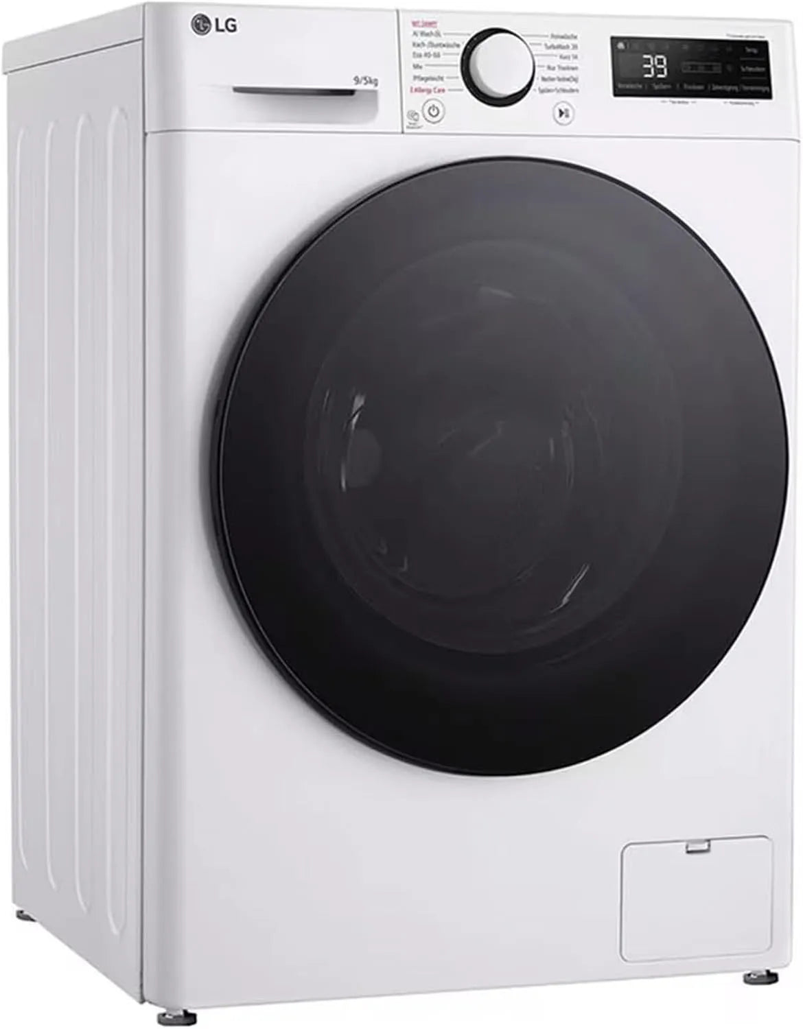LG V5WD95SLIM Lave-linge séchant, 53,5 cm, 5 kg, classe énergétique A, lave-linge/sèche-linge, vapeur, Wi-Fi, étroit, blanc, TurboWash 360