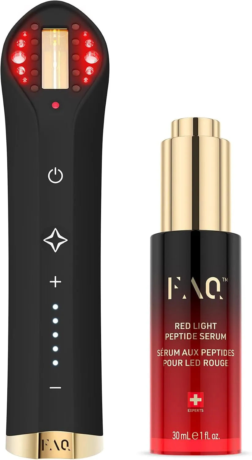 FAQ 502 Lampe, rouge, LED, 502 Lampe Visage LED Rouge & Infrarouge + Sérum Peptide Lumière Rouge