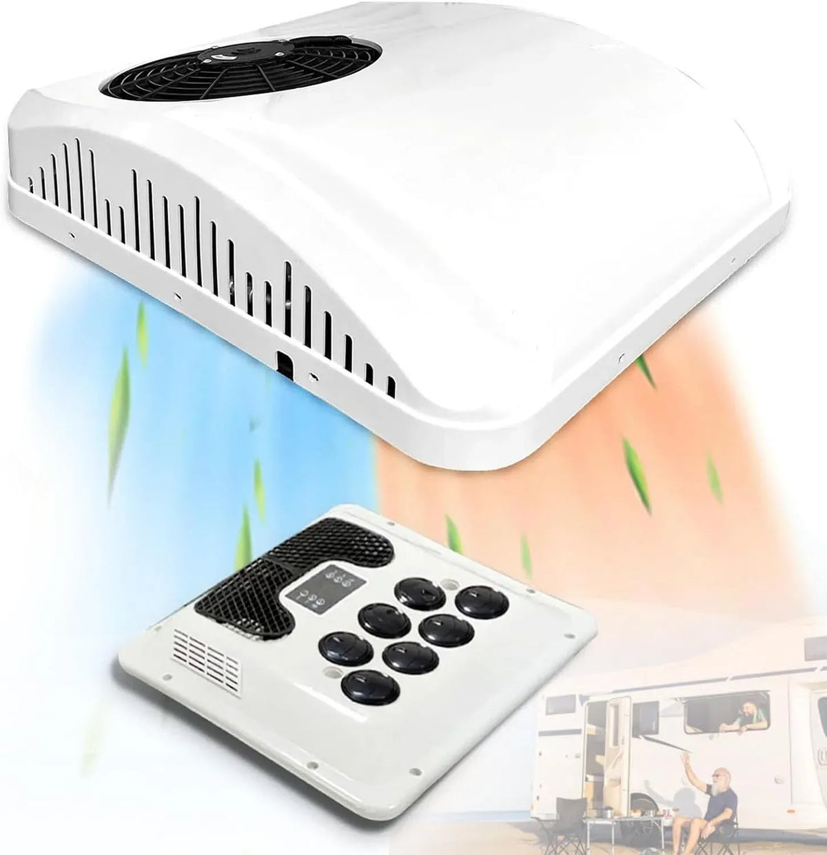Climatiseur RV 9000 V/24, 12 V, camping, unité A/C 12 V pour Camping-Car, Unité AC Universelle sur Le Toit
