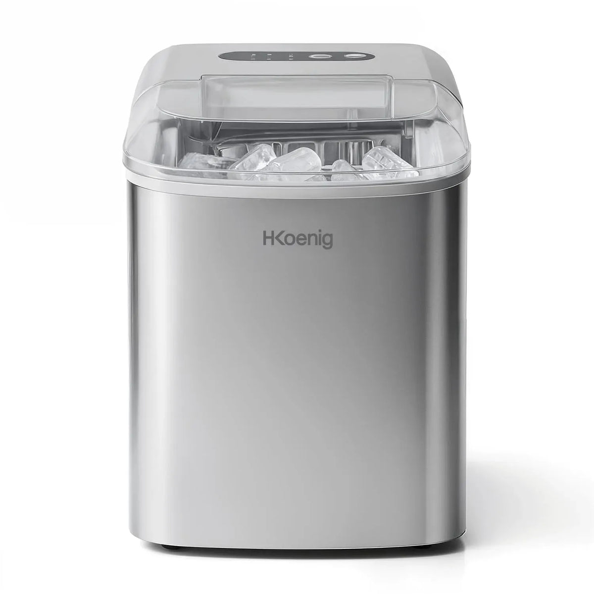 Machine à glaçons KB14 12kg/24h, 2,1 L, grand réservoir, écran LCD, acier inoxydable, Bar, 9 Glaçons en 6 min, 2 Tailles de Glaçons