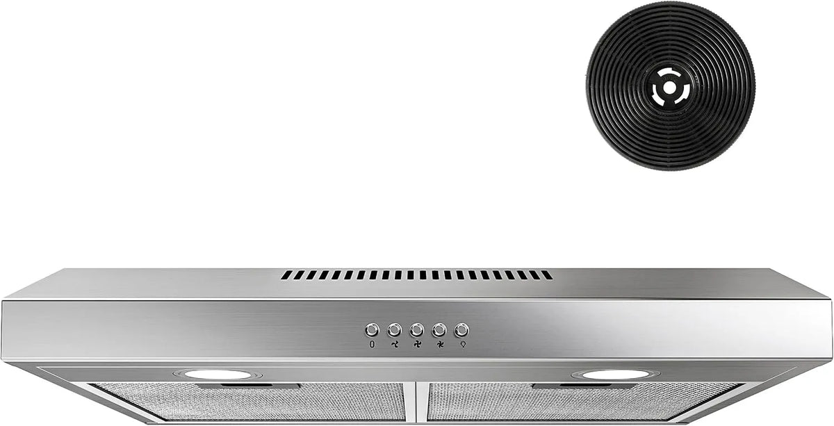 Hotte aspirante, 60cm, 250 m3/h, hotte de cuisine, FIREGAS, évacuation et recyclage, éclairage LED, 3 vitesses, acier inoxydable, 250m3, Eclairage LED