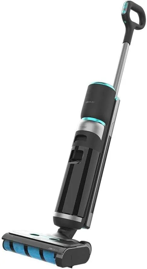 Cecotec Rouleau Absorbant, Nettoie et Aspire à la Fois, Balai Électrique sans Fil avec Base Autonettoyante FreeGo Wash&Vacuum Elite 200 W, Autonomie