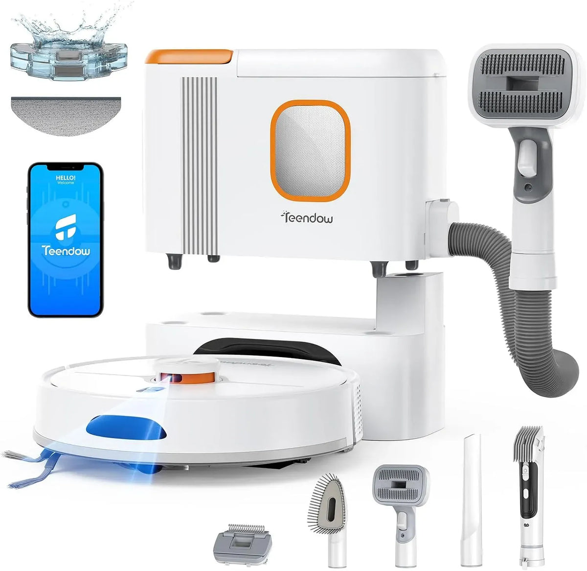 Robot aspirateur, 3 L, Teendow D20S, application, programmation intelligente via application