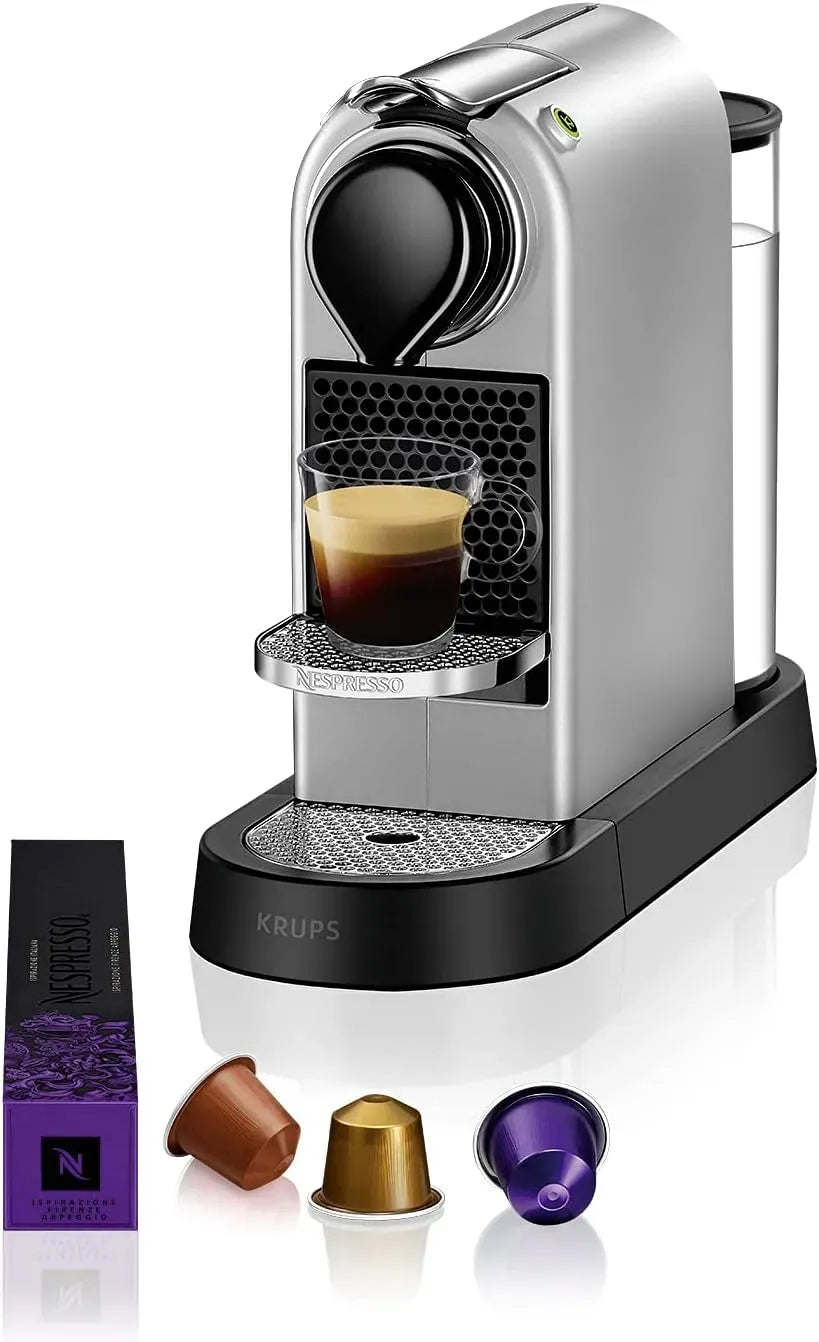 Nespresso XN741B10 Cafetière électrique, machine à café, Machine à Café Krups Citiz Argent Cafetière à Capsules