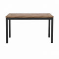Table à manger rectangulaire marron et noir en panneaux de particules et acier 120 x 60 x 75 cm