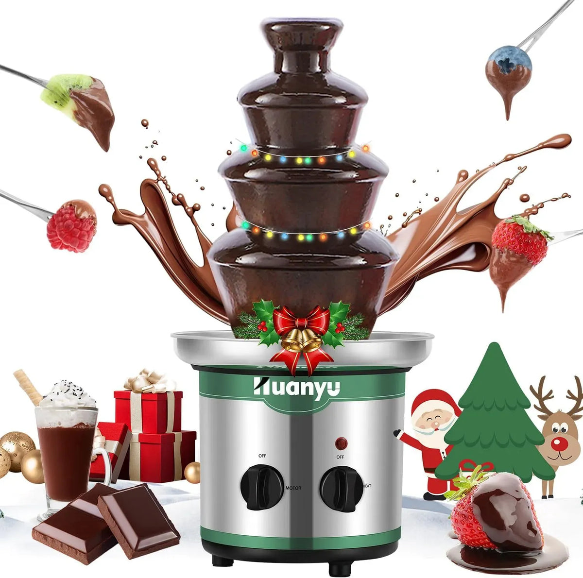 fondue, 4 niveaux, pour le chocolat Fontaine à chocolat électrique Ensemble