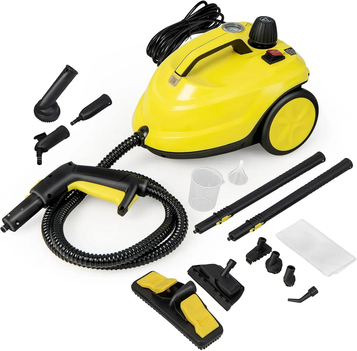 Nettoyeur vapeur, 1,8 L, 2000 W, GOPLUS, grand réservoir, Pression 5 Bar Puissance 2000W avec Réservoir d'Eau 1,8L, Balai Vapeur pour Tapis