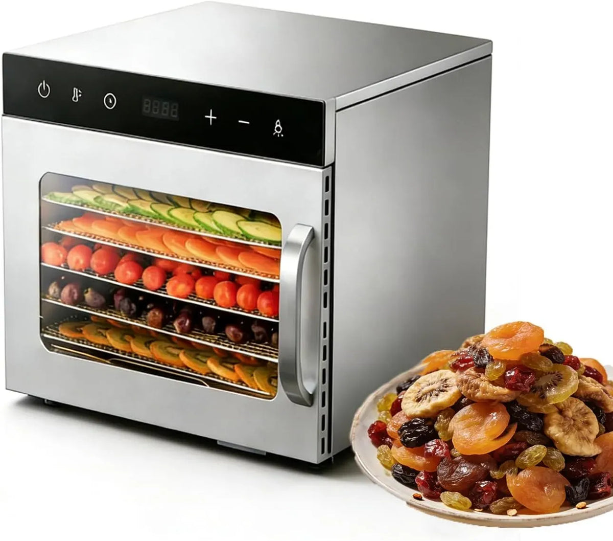 Alimentaire pour usage professionnel︱6/8/10/12 Plateaux︱ Alimentaire électrique pour Viande Séchée Contrôle Précis 30 à