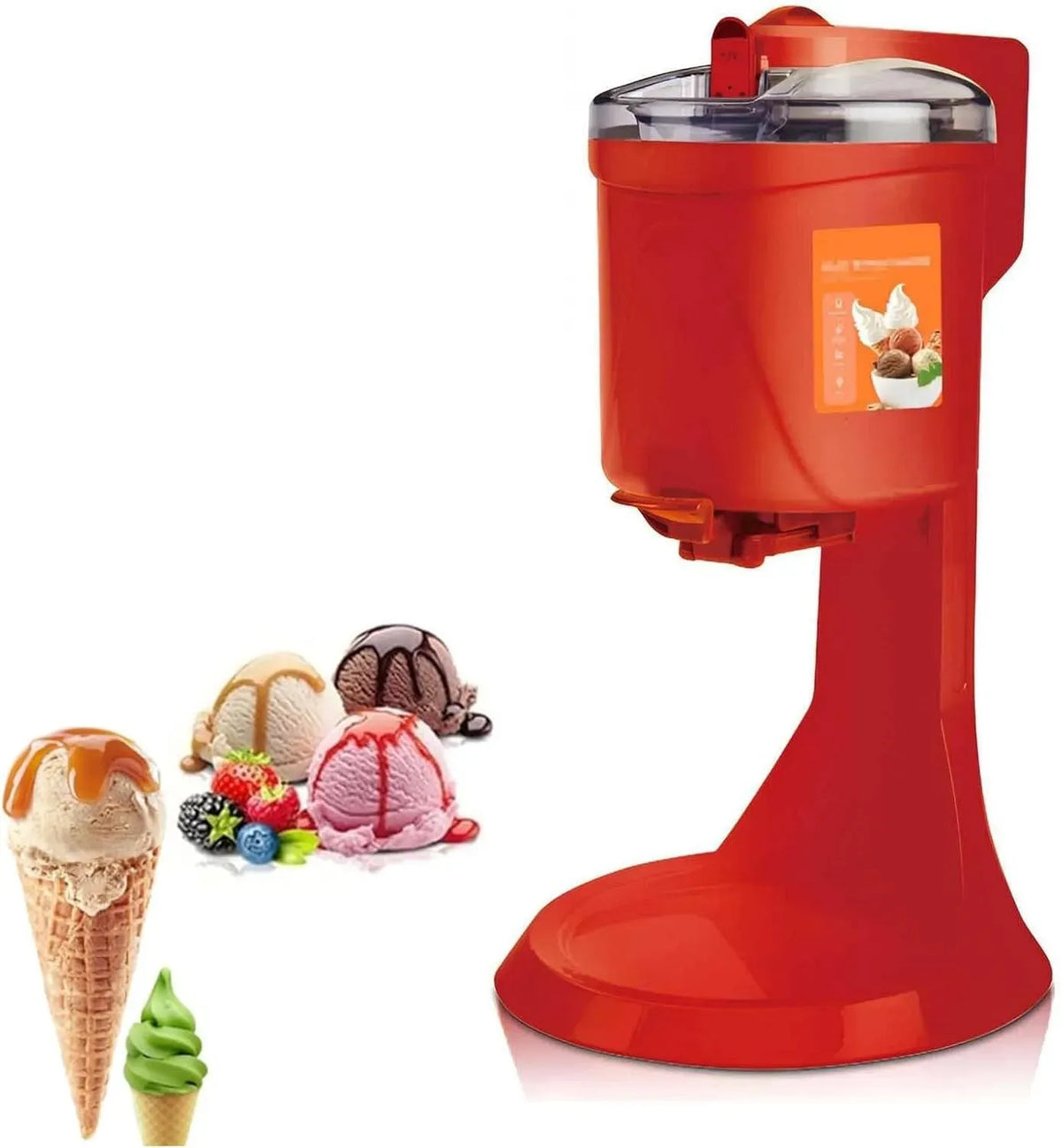 Machine à Sorbet, Machine à CrèMe, Portable, 1000 Ml, rouge, pour la Maison