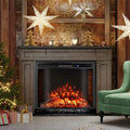 RELAX4LIFE 750W/1500W Silencieuse, Cheminee Decorative avec Effet Flamme LED, RELAX4LIFE Cheminée Électrique Encastrable 750W/1500W, 17-28℃, 3, 37㎡