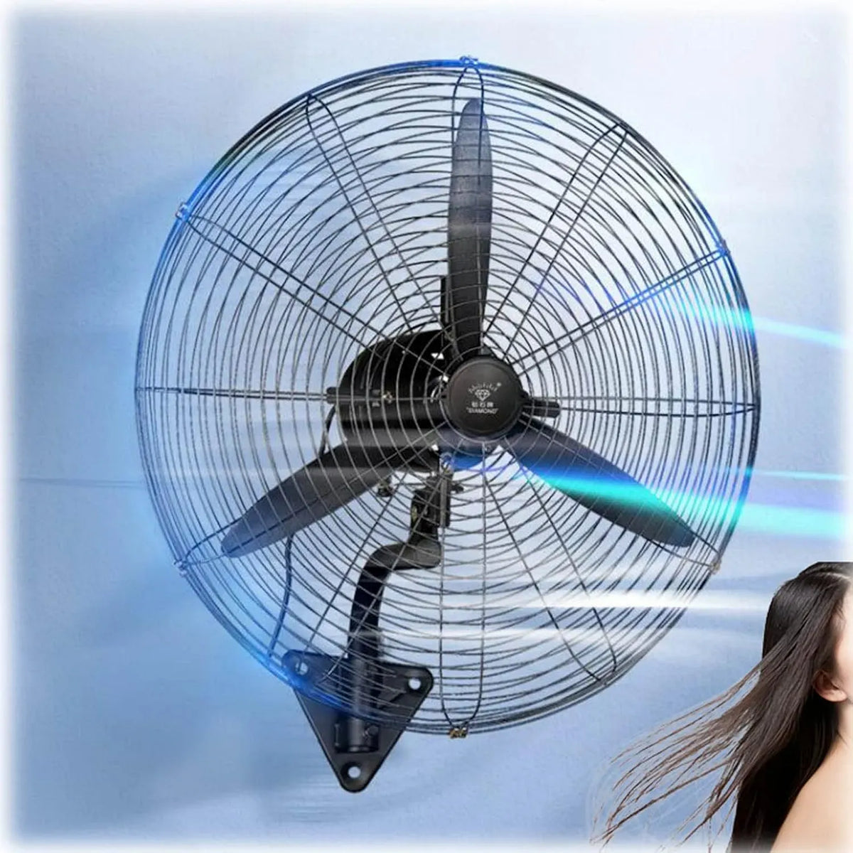 Ventilateur, 19,7 pouces, IP65, industriel, 3 vitesses, 60 ° oscillant, 25,6 pouces, 29,5 pouces