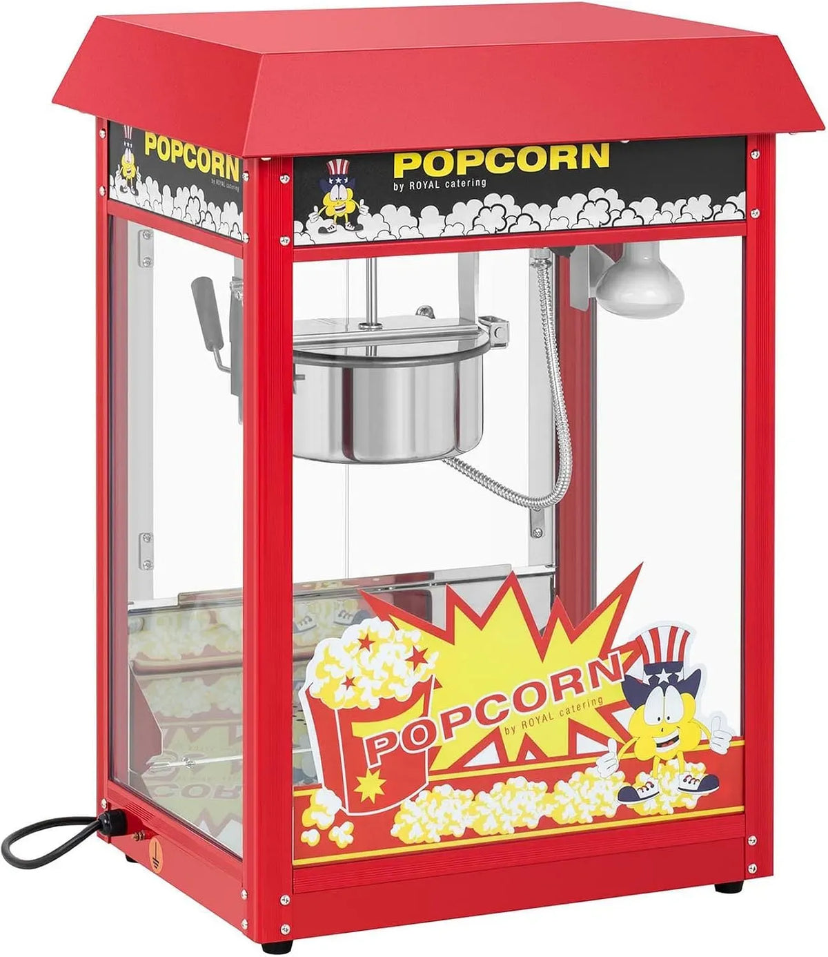 C 2 Machine à pop-corn, 1500 W, restauration, 2 zones de température, rouge, pour pop-corn sucré et salé Rouge Machine à pop-corn auto