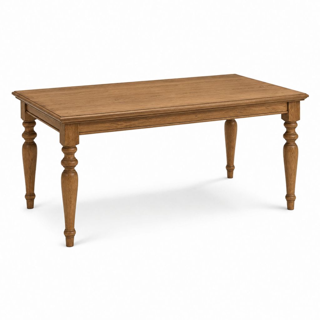 Table à manger rectangulaire en chêne massif marron 180 x 100 x 76 cm
