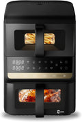 Friteuse à air chaud 10-in-1, 10 L, noir, Économie 80% d'Huile, Fonction Synchronisation SYNC et DUAL