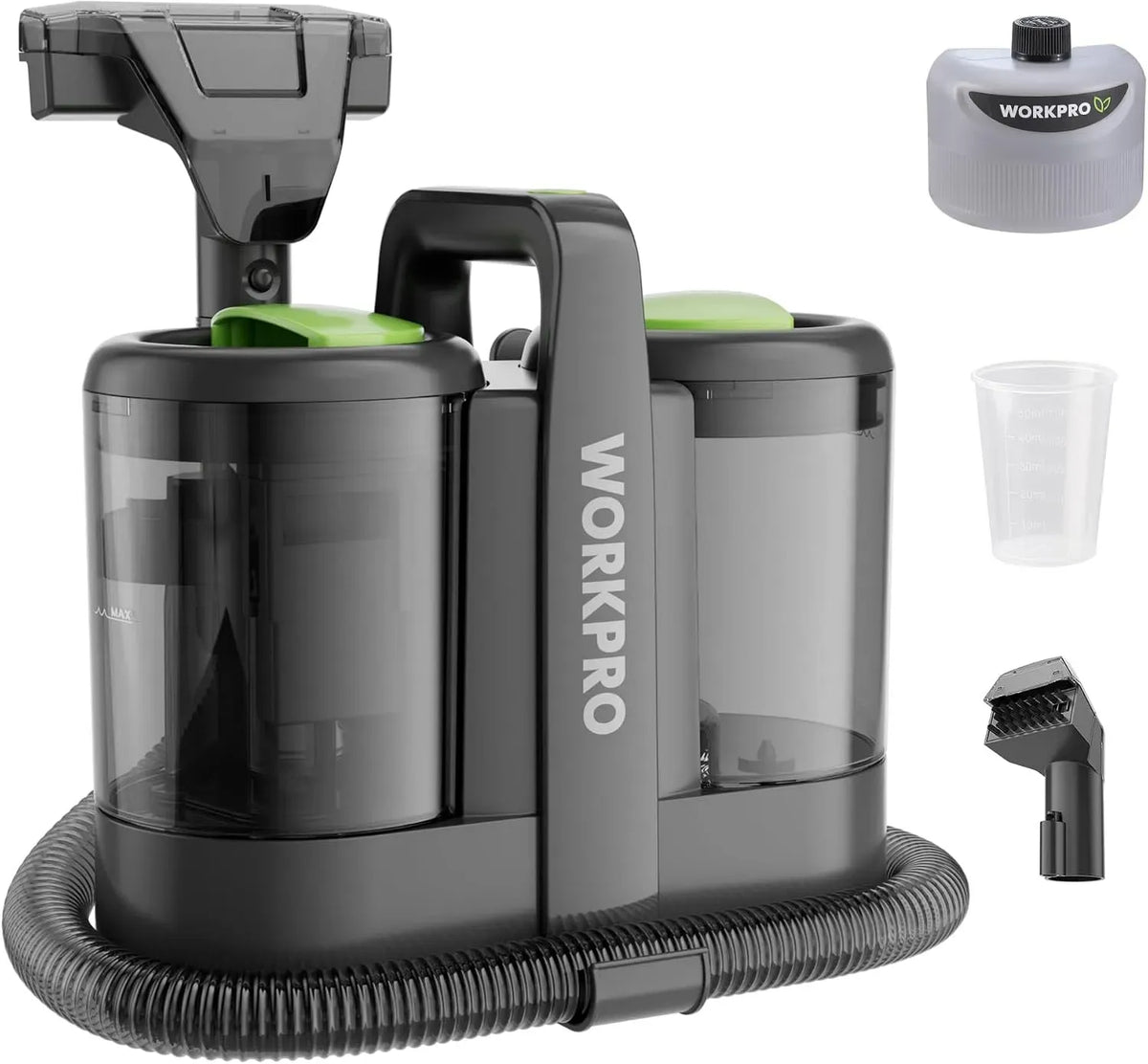 appareil de nettoyage tapis et tissus, Nettoyeur, 1,6 L, 450 W, 75 dB, 0,75 L, 13kPa, grand réservoir, pour Voiture, WORKPRO