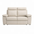 Canapé relax 2 places beige en cuir synthétique PU forme droite 160 x 95 x 100 cm