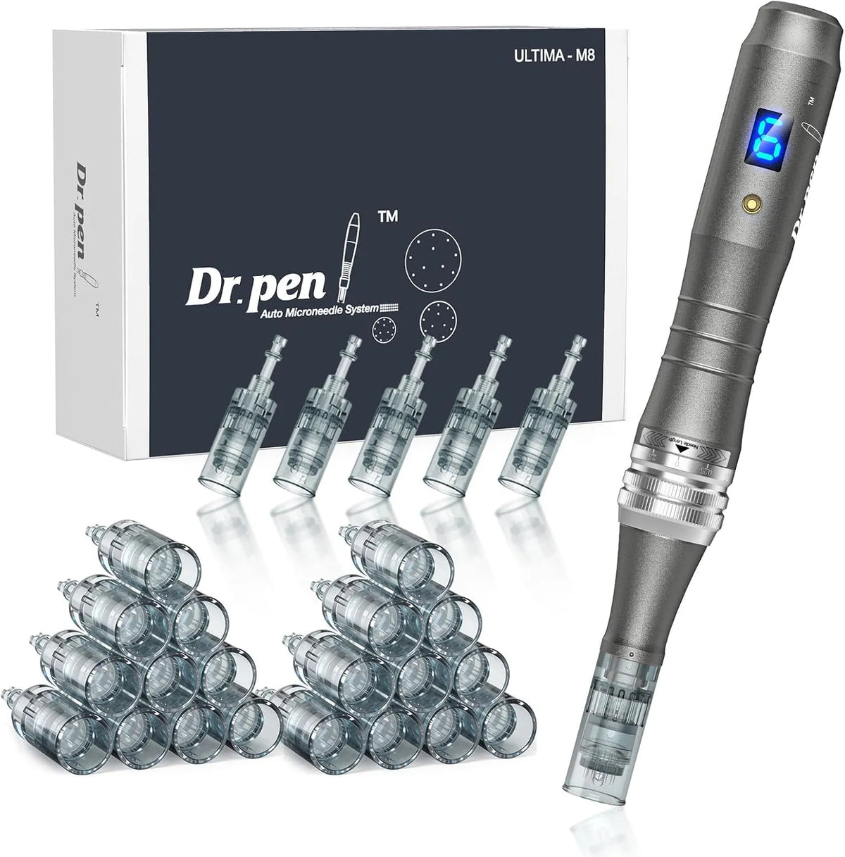 Pen M8 Stylo Microneedling Professionnel Sans Fil équipé de 25 Cartouches