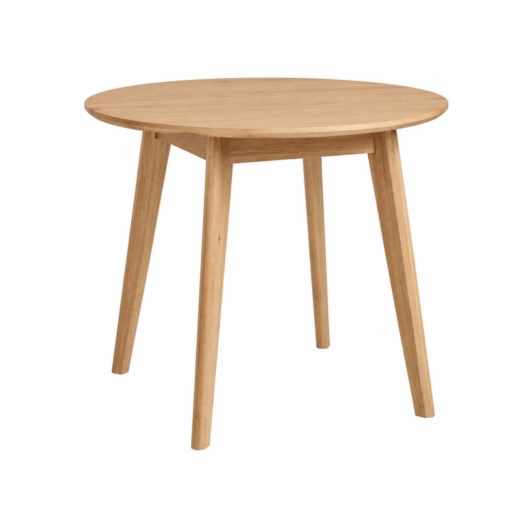 Table à manger ronde en chêne massif naturel diamètre 100 cm hauteur 75 cm