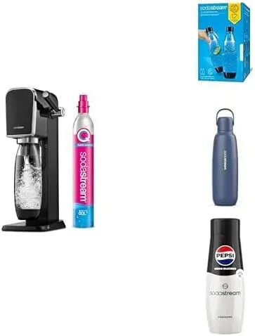 Machine à Eau, 1 L, 3 bouteilles, 60 L, Sodastream Art Machine à Eau Pétillante et Soda