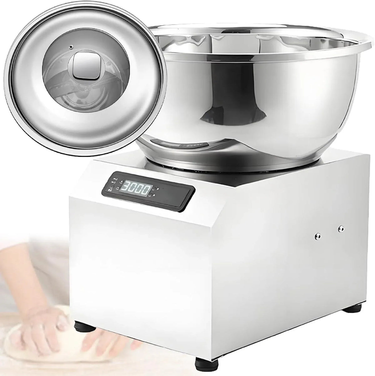 kg/8 Pizzeria, pétrin à Double Rotation, pour Pétrin électrique Professionnel, Grande capacité 5 kg, pétrin à pâte avec minuterie de 0 à 30 Min