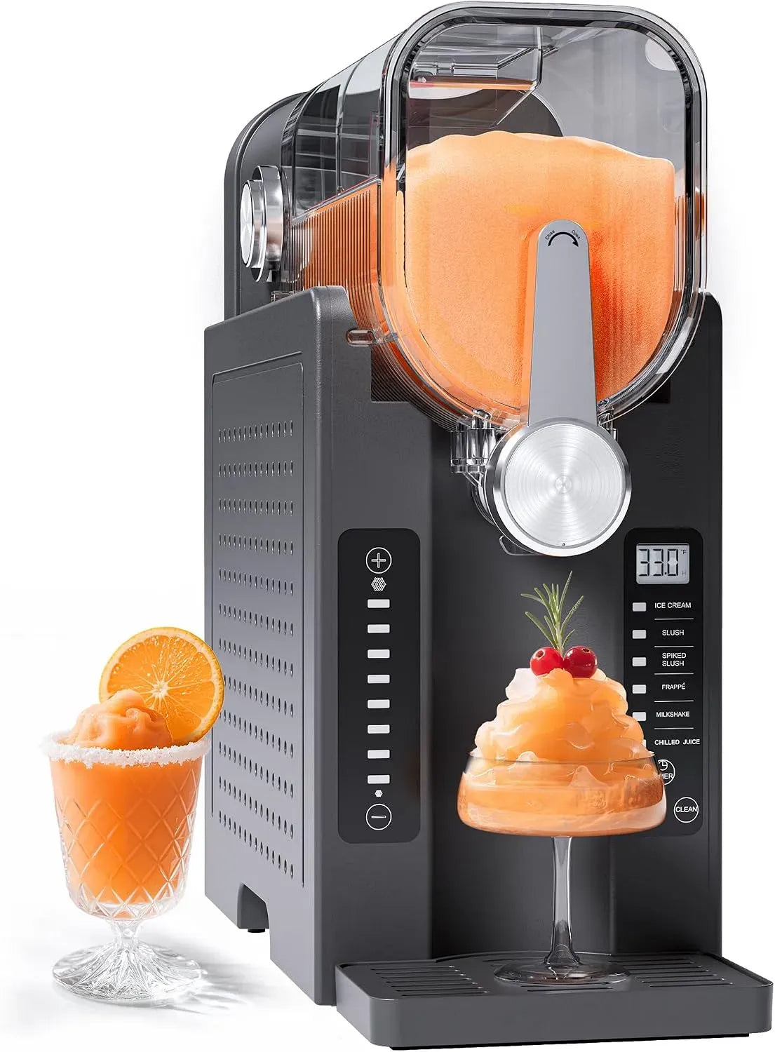 AD03 Machine à slush, 2 L, 6 programmes, noir, pour la maison pour slushi, INITIO