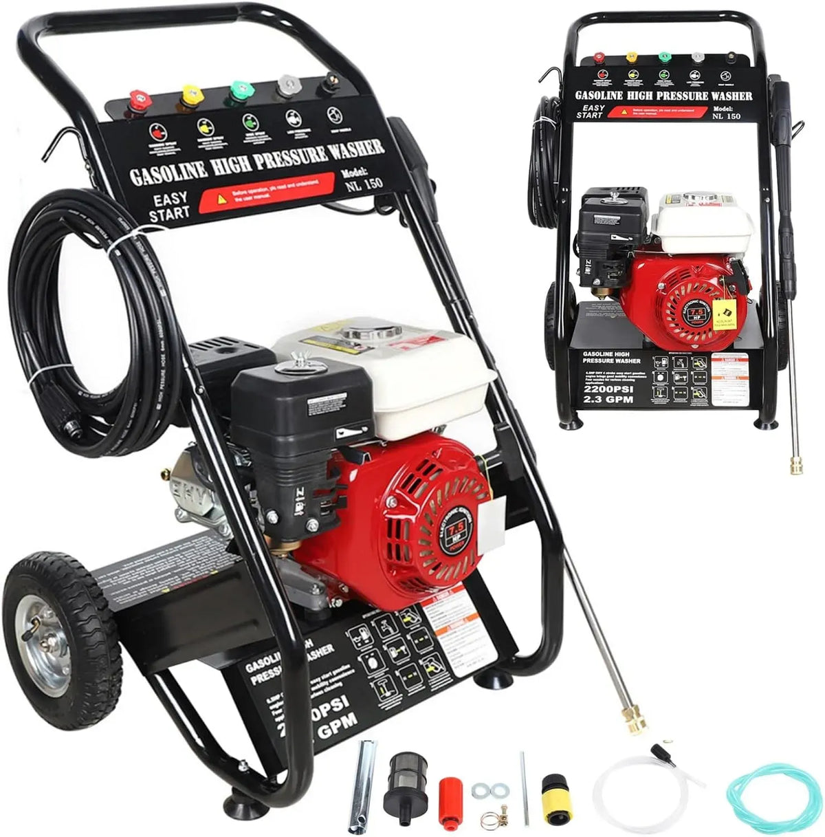 Nettoyeur haute pression CV 2200, professionnel, 3400 tr/min, tuyau de 26 m, 170, 7,5 CV