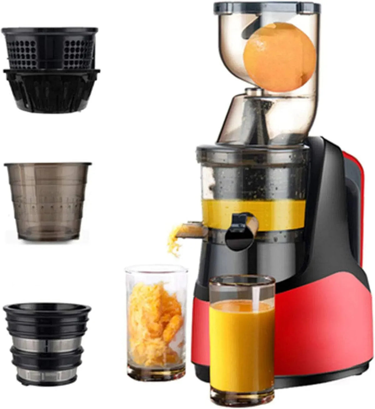 Extracteur de jus, rouge, presse-agrumes et extracteur, Extracteur De Jus Automatique pour Fruits Et Légumes Entiers