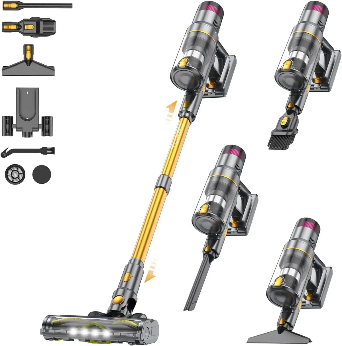 Aspirateur 55000Pa/580W/75min, 580 W, tactile, Écran Tactile LED