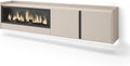 Meuble TV, 80 pouces, 212x50x35 cm, pour écrans jusqu'à 80', Cheminée électrique XXL, LED