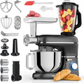 Blender, 1,5 L, 2000 W, noir, 6,2L Bol Mélangeur, 6 en 1 Robot Pâtissier, 6,2 L