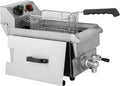 Panier de Friture et Couvercle, pour Hakka Friteuse Électrique Professionnelle, 6 Litres Grande Capacité en Acier Inoxydable avec Égouttoir, Cuve