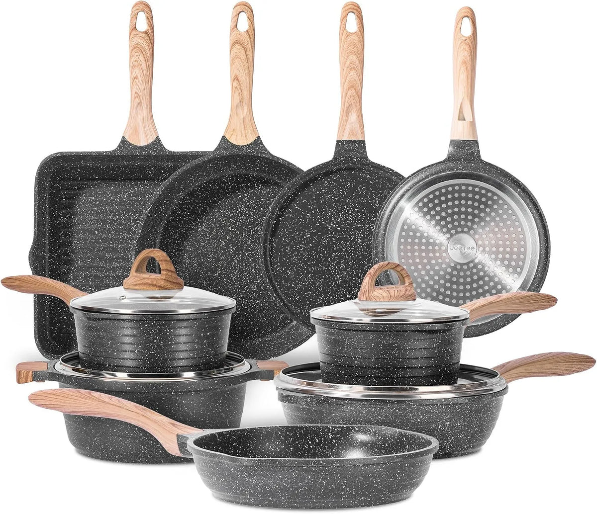 Ustensile de cuisson, JEETEE, Batterie de Cuisine Induction 23 Pièces