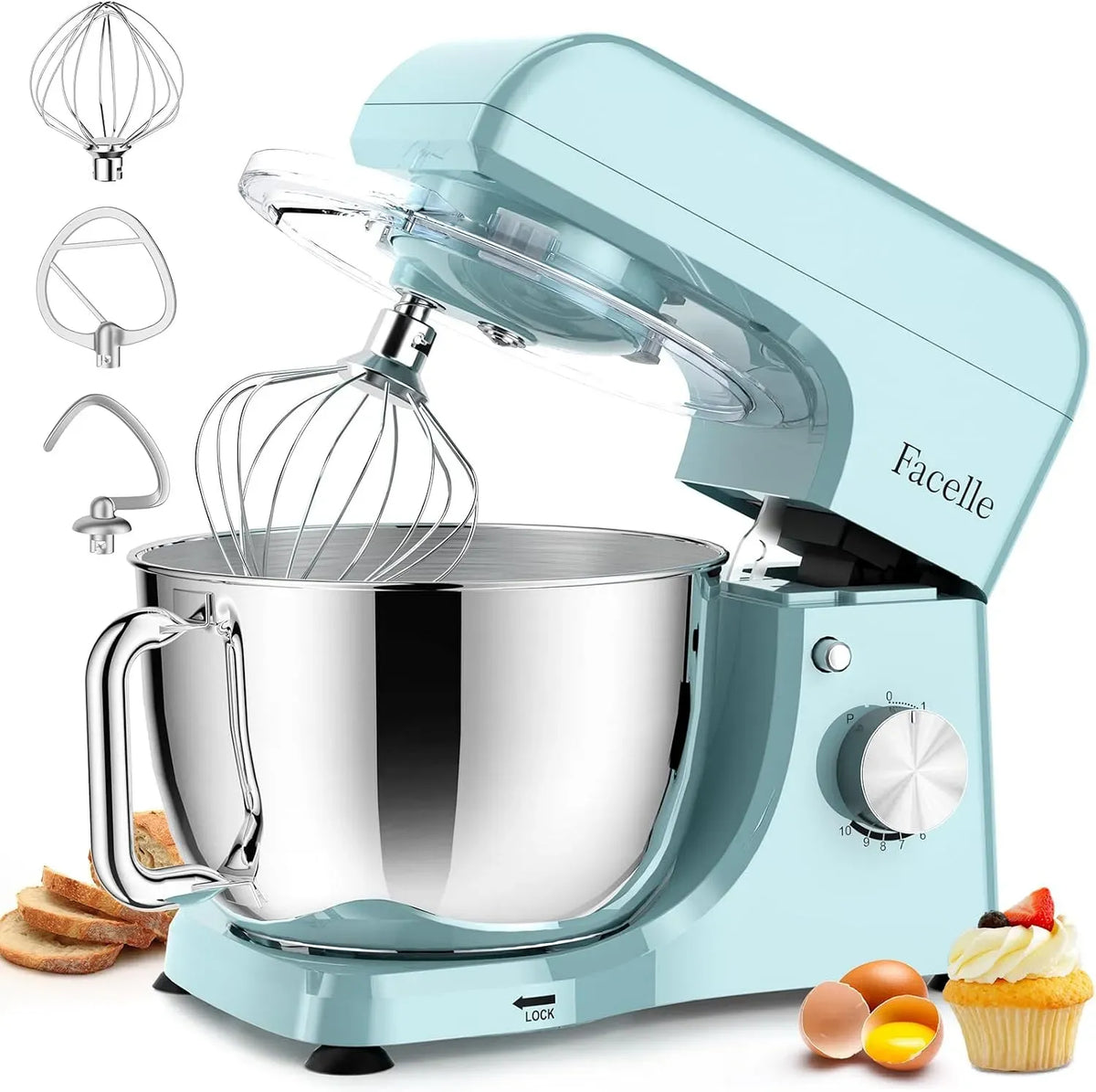 Lave-vaisselle, 5.5 L, 1500 W, Robot, acier inoxydable, Bol en Inox 5, 10 Vitesses + Pulse