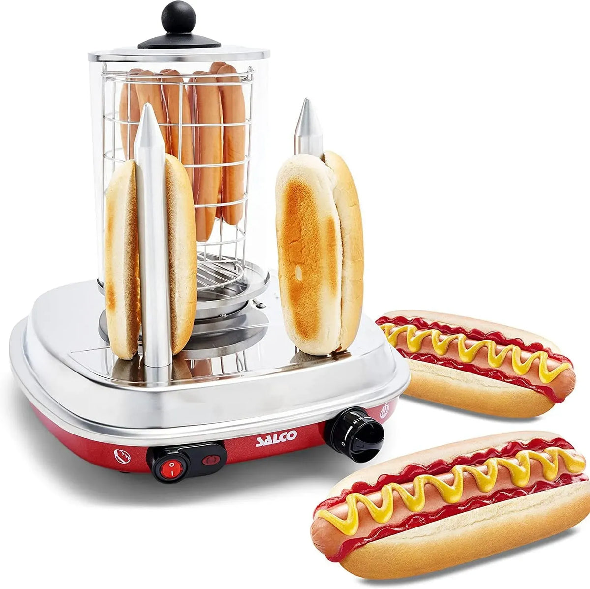 Hot Dog Maker, Cuiseur, 450 W, vapeur, fonction chauffante, pour 2 petits pains