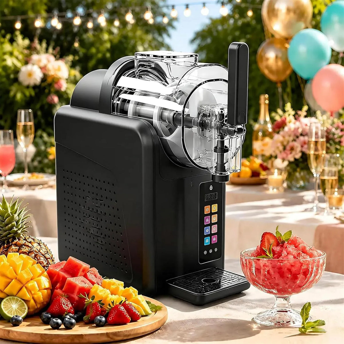 Machine à Boissons, Machine à Granita, machine à granité, 2 L, 7 programmes, noir, pour Préparer Des Margaritas Glacées
