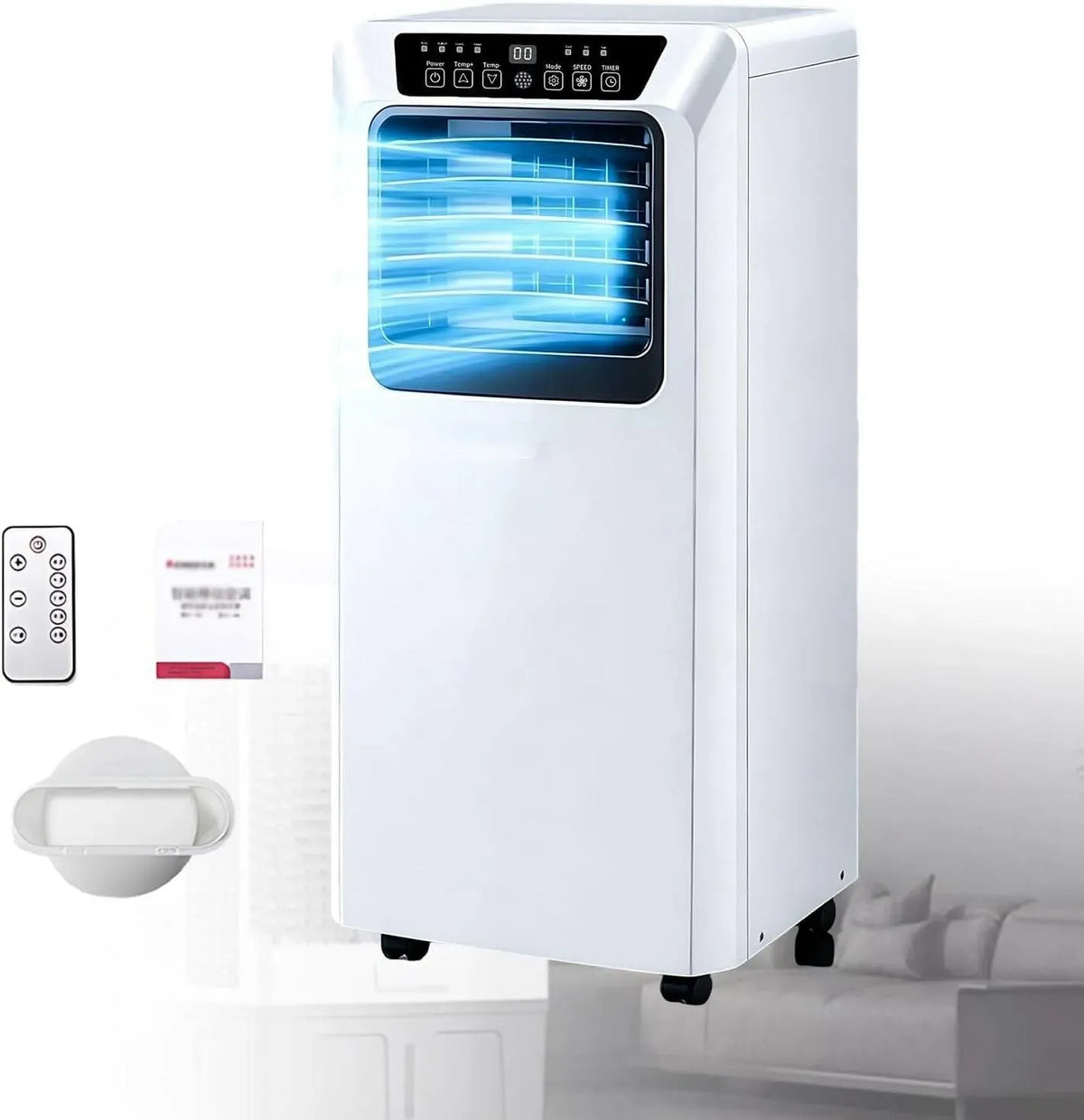 Climatiseur 9000BTU, portable, minuteur, silencieux, Minuterie 24 h et Kit Fenêtre