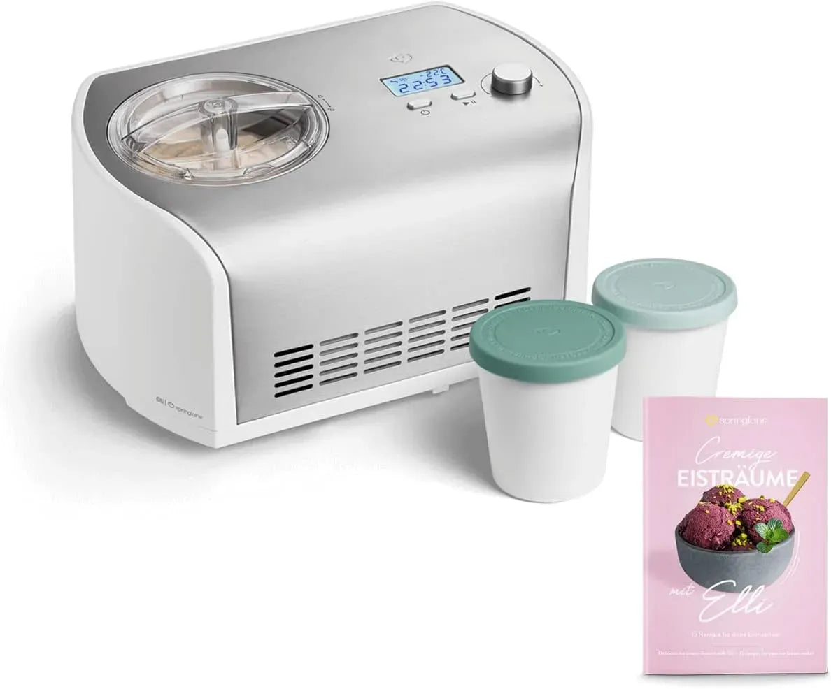 machine à glace et sorbet, 1,2 L, 135 W, amovible, acier inoxydable, SPRINGLANE