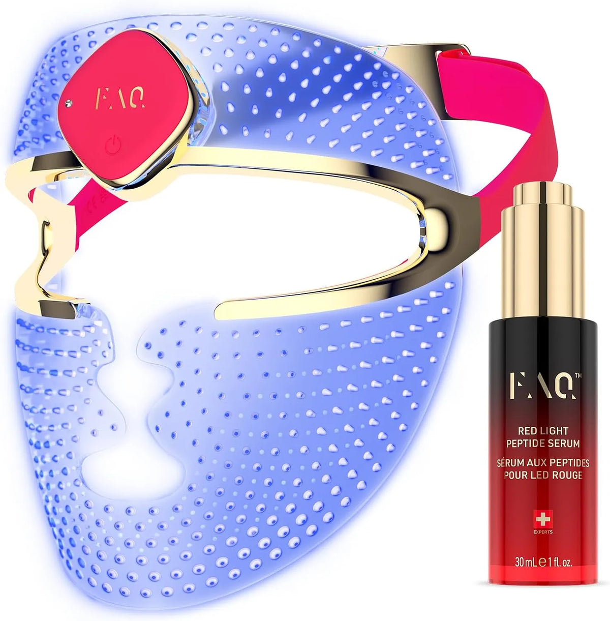 FAQ 201 Coffret Masque LED RGB + Sérum Peptide Lumière Rouge