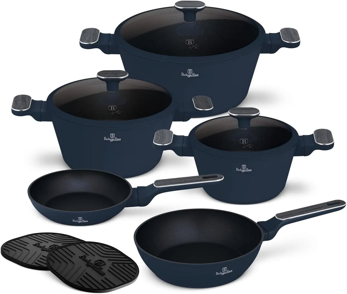Batterie, batterie de casseroles et poêles, 10 pièces, pour une cuisine saine