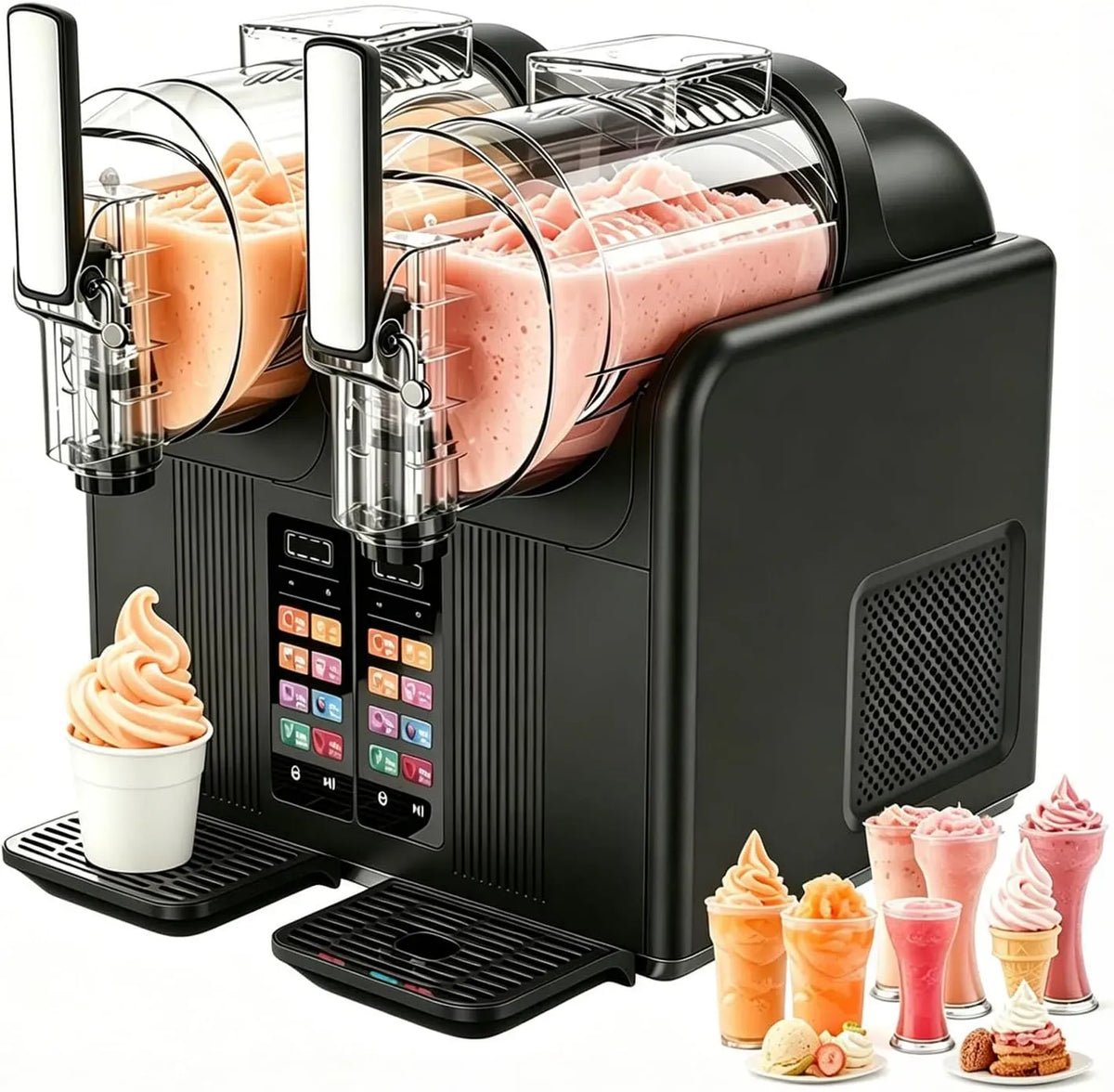 Machine à Granita, machine à glace et sorbet, machine à granité, 7 programmes, grand réservoir, professionnel, noir, pour Margaritas