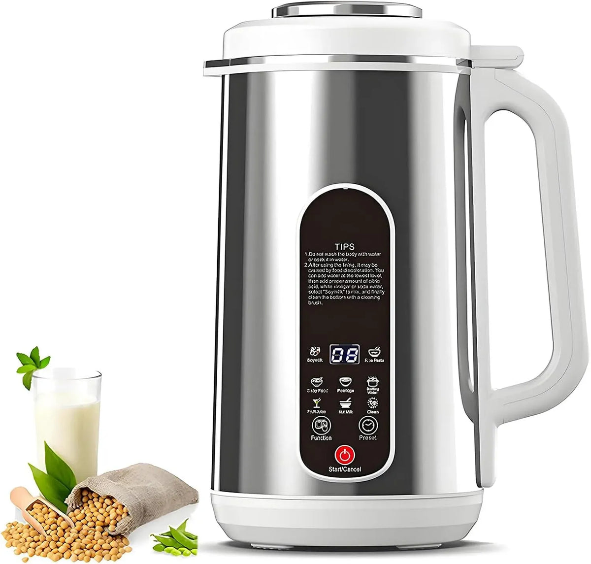 coupe-12 24h Machine à lait, machine à lait végétal et lait de noix, 1,2 L, minuteur, pour laits faits maison d'amande