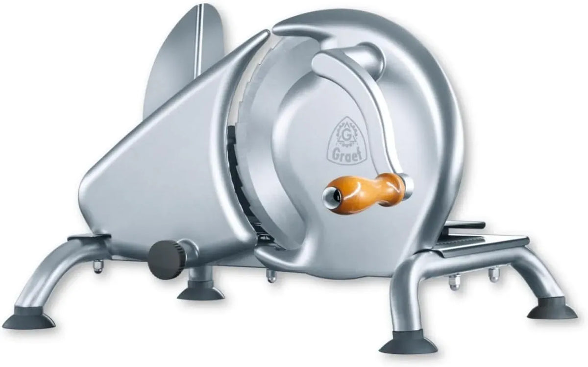 GRAEF charcuterie, Trancheuse manuelle universelle, Manuale H9, lame inox ondulée Ø190 mm, épaisseur réglable 0–15 mm, tout en métal, idéale pour pain