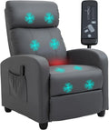Fauteuil, HOMCOM, gris, Fauteuil de Relaxation et Massage Inclinaison Manuelle Gris